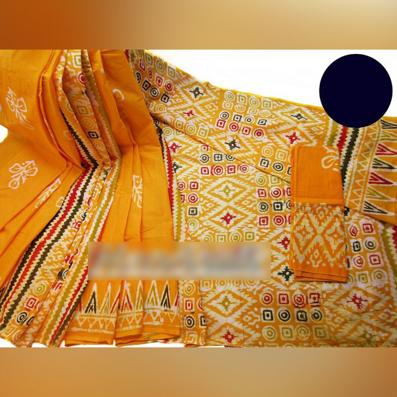 Picture of Cotton Moom Batik Sharee With Extra Blouse piece 