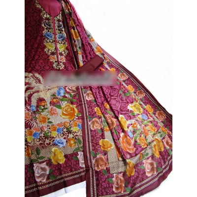 Picture of Ferdous Lawn unstitch three piece (with extra sleeve) 