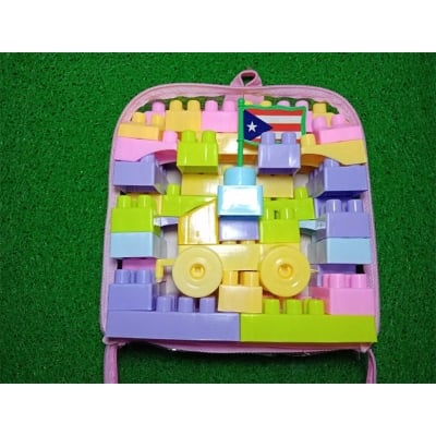 Picture of 45 pieces Mega Blocks High Quality Play and Learn Educational Building/Train Blocks Set For Kids Boys & Girls - Multicolor