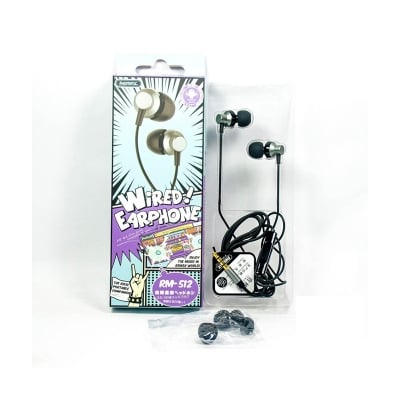 Picture of REMAX RM 512 High Performance Wired In Ear Earphone Stereo with Mic, 3.5mm Jack - Black
