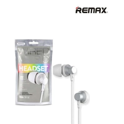 Picture of REMAX RM 512 High Performance Wired In Ear Earphone Stereo with Mic, 3.5mm Jack - Silver