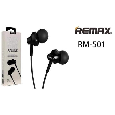 Picture of Remax RM 501 In Ear Earphone Stereo Headphone Black