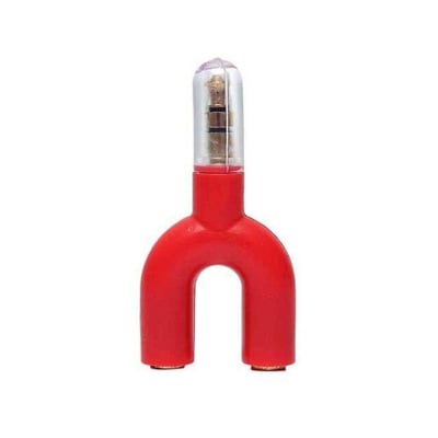 Picture of Caicen 3.5mm Audio Jack to Headphone Microphone 2 Way U Splitter Converter Adaptor - Red