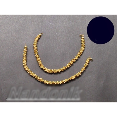 Picture of 1 Pair of  Soundless  Light Weighted Thin Anklet Nupur Payel For Women and Girls 