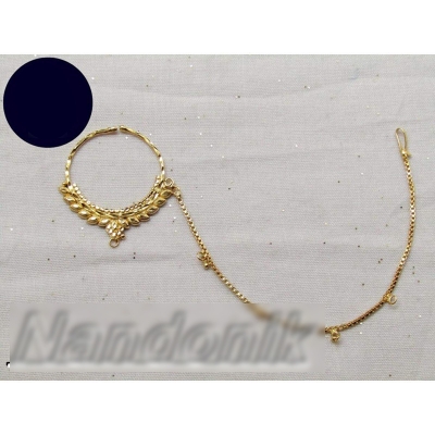 Picture of Goldplated Bridal Partywear Noth with Tana Nose Ring For Women 