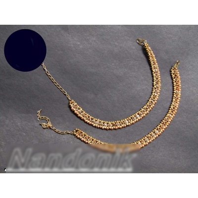 Picture of 1 Pair of  Soundless  Light Weighted Thin Anklet Nupur Payel For Women and Girls 