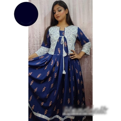 Picture of Exclusive Screen Printed China Linen Gown Kurti 