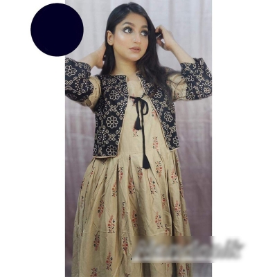 Picture of Exclusive Screen Printed China Linen Gown Kurti 