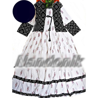 Picture of Exclusive Screen Printed China Linen Gown Kurti 