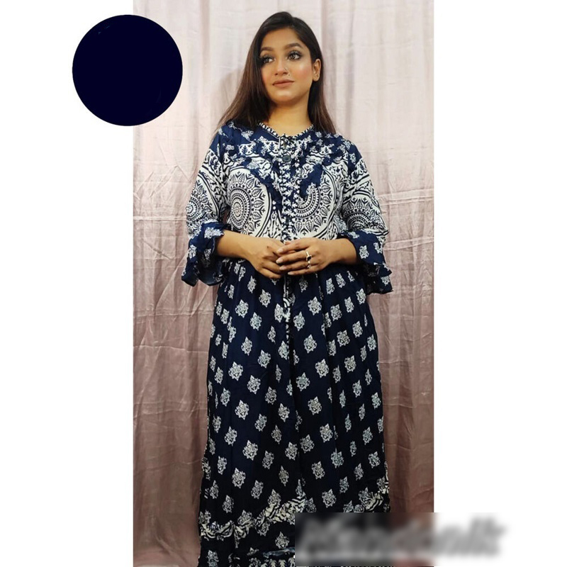Picture of Printed  Floor Touch/ Long Kurti/Gown 