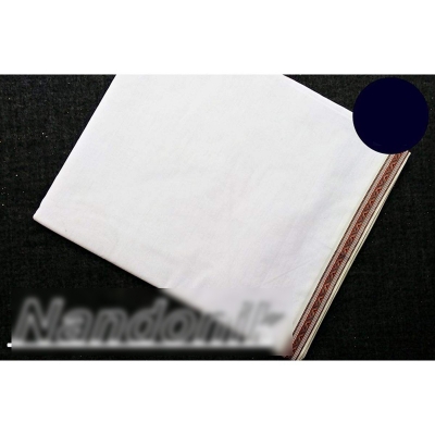 Picture of White Unstitched Dhoti Chikon Parer Sada Dhuti 