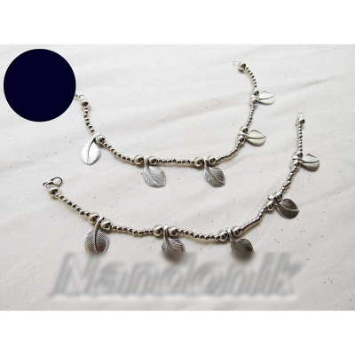 Picture of 1 Pair of German Silver Soundless Thin Anklet Nupur Payel For Women and Girls 