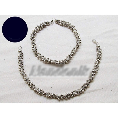 Picture of 1 Pair of German Silver Soundless  Light Weighted Thin Anklet Nupur Payel For Women and Girls 