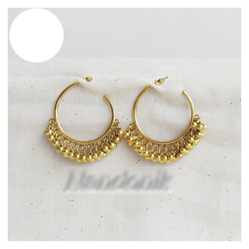 Picture of Antique Golden Gajra Hoop Earrings for Women 