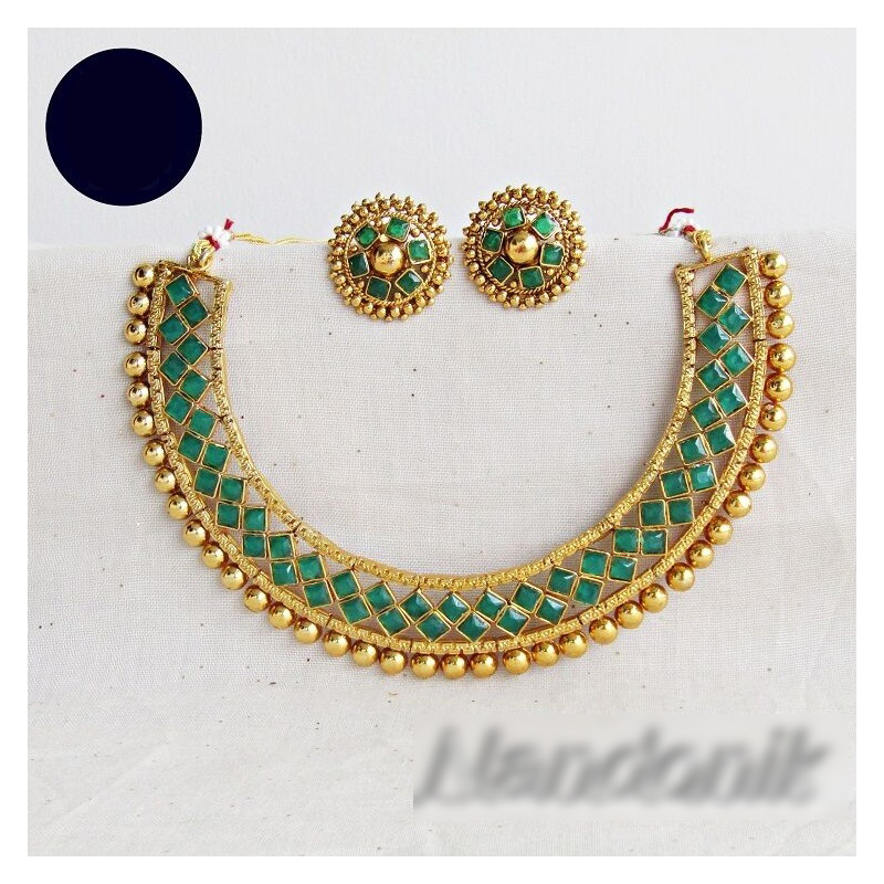 Picture of Elegant & Trendy  Kanpasha-  Chokar Necklace Jewellery Set of Necklace and Earring for Women Multicolor