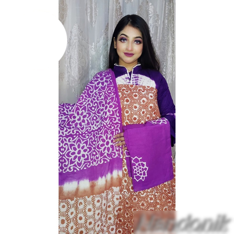 Picture of Cotton Vegetable Tie Dye Batik Unstitched Four Piece 