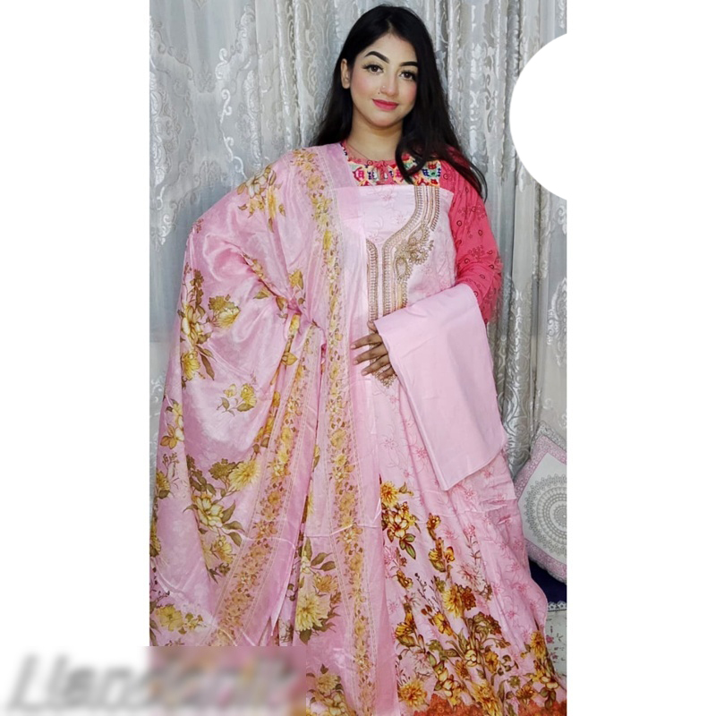 Picture of Exclusive Catalogue Boutique Unstitch Three Piece With Extra Sleeves 