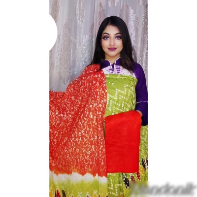 Picture of Exclusive Thread Worked Cotton Tuli Moom Batik Unstitch Four Piece 