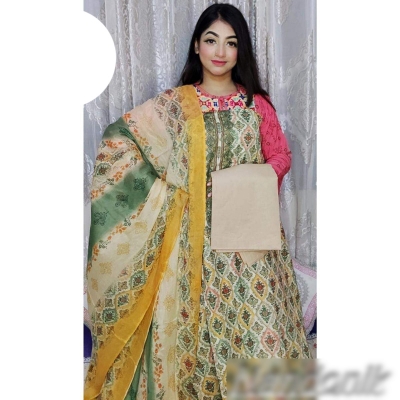 Picture of Exclusive  Joypuri Komol Cotton Unstitched Three Piece 