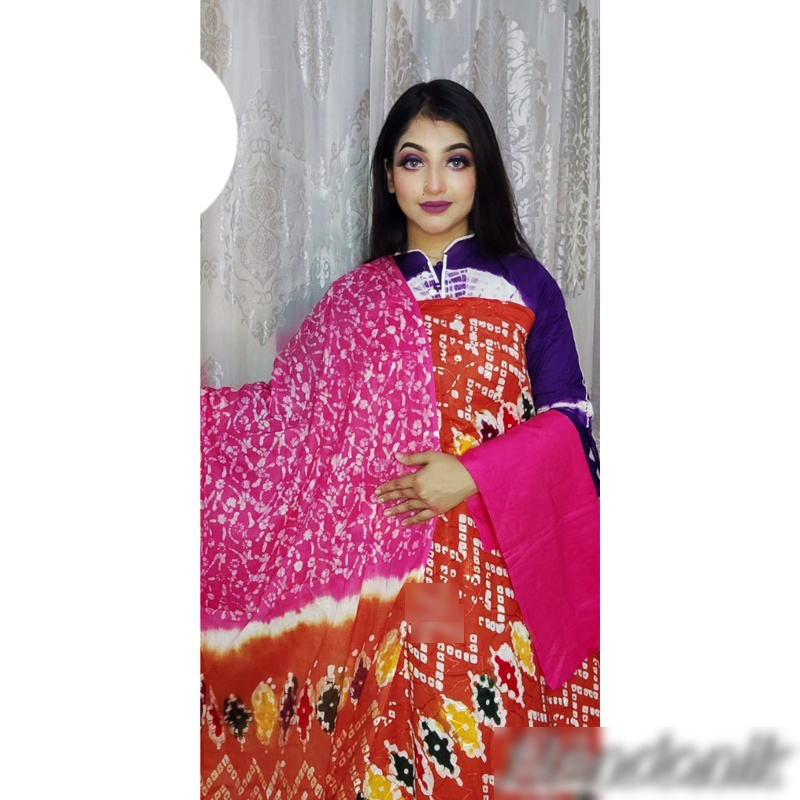 Picture of Exclusive Thread Worked Cotton Tuli Moom Batik Unstitch Four Piece 