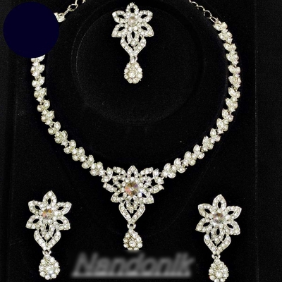 Picture of Elegant & Gorgeous Party/Bridal Stone Necklace,Earring And Tikli Set for Women / Women Jewellery Set 