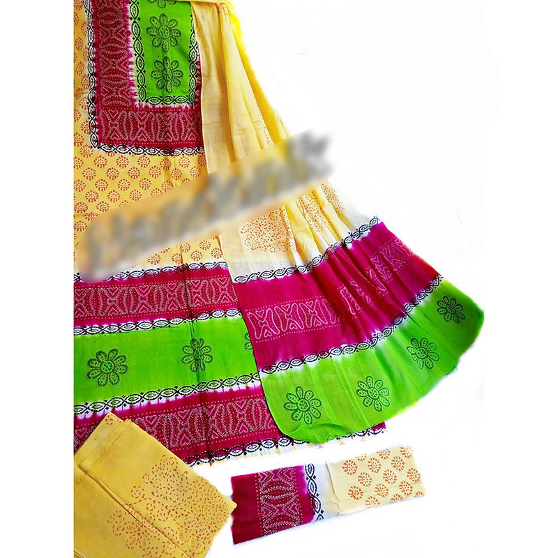 Picture of Cotton Moom Batik Unstitch Four Piece WithThread Work 