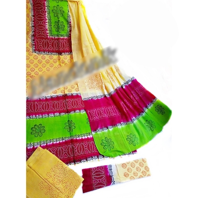 Picture of Cotton Moom Batik Unstitch Four Piece WithThread Work 