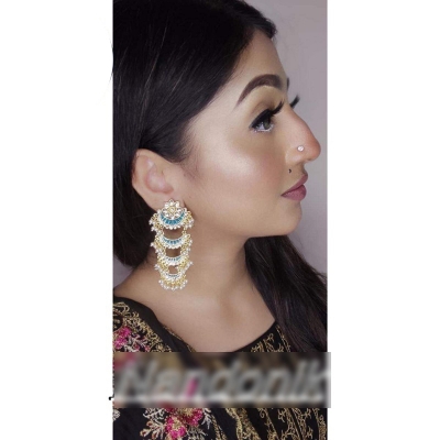 Picture of Multi Layered Joypuri Meenakari Gajra Chandbali Earrings for Women 