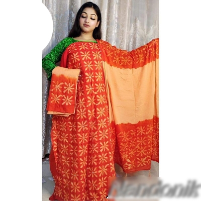 Picture of Cotton Moom Batik Unstitch Four Piece WithThread Work 