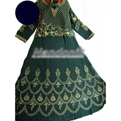 Picture of Exclusive Screen Printed and Embroidered China Linen Gown Kurti 