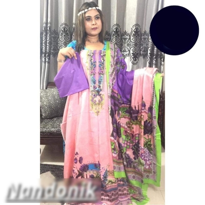 Picture of Ferdous Lawn unstitch three piece (with extra sleeve) 