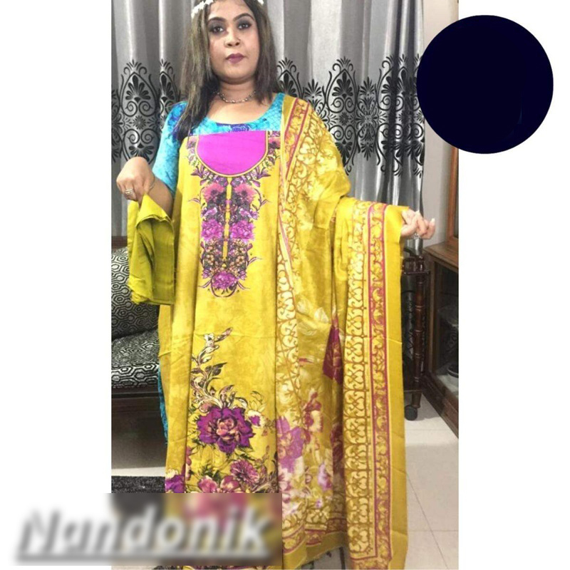 Picture of Ferdous Lawn unstitch three piece (with extra sleeve) 