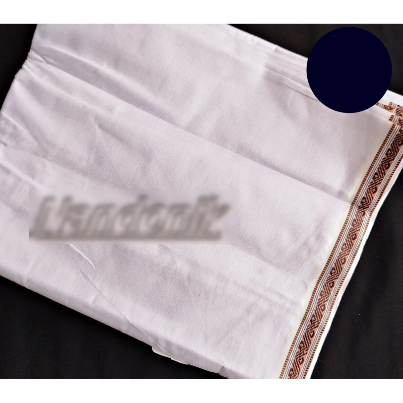 Picture of White Unstitched Dhoti Chikon Parer Sada Dhuti Multicolor