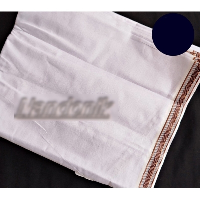 Picture of White Unstitched Dhoti Chikon Parer Sada Dhuti Multicolor