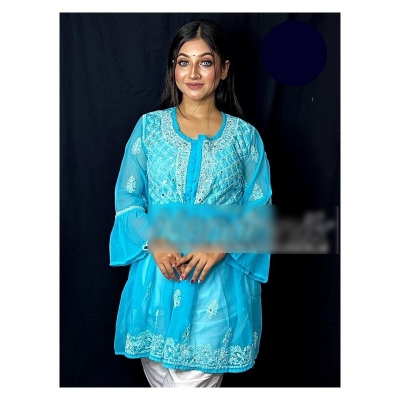 Picture of Indian Lakhnow Frock Style Stitched One Piece Multicolor,40