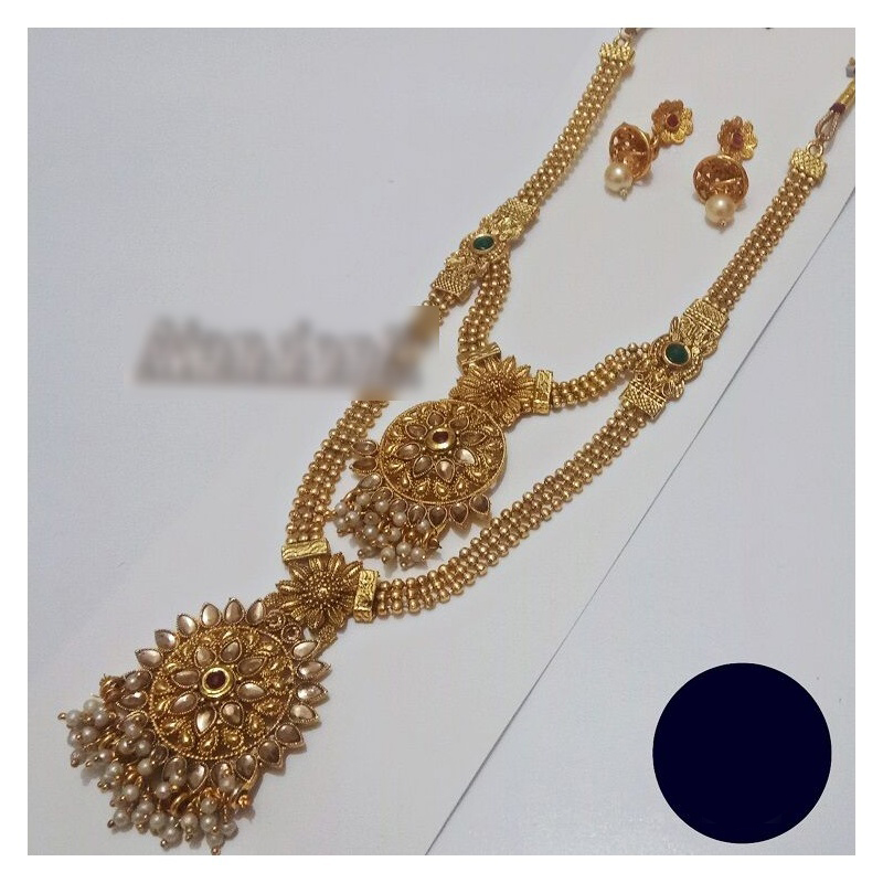 Picture of Elegant & Trendy South Indian Jewellery Set of Necklace and Earring for Women Sita and Earring Set Multicolor