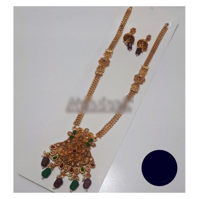 Picture of Elegant & Trendy South Indian Jewellery Set of Necklace and Earring for Women Sita and Earring Set Multicolor