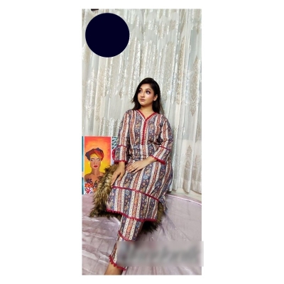 Picture of Sadabahar Co-ords 2 Piece Collection Ready to Wear Stitched Two Piece Set For Women Girl Multicolor,42
