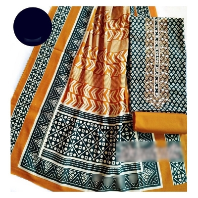 Picture of Exclusive Boutique Unstitch Three Piece With Extra Sleeves Multicolor,Un-stitched