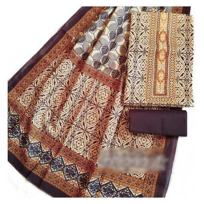 Picture of Exclusive Stone  Joypuri Cotton Unstitched Three Piece Multicolor