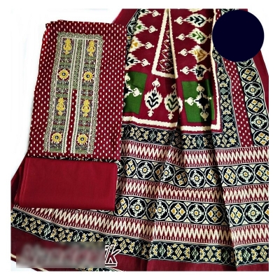 Picture of Exclusive Boutique Unstitch Three Piece With Extra Sleeves Multicolor,Un-stitched
