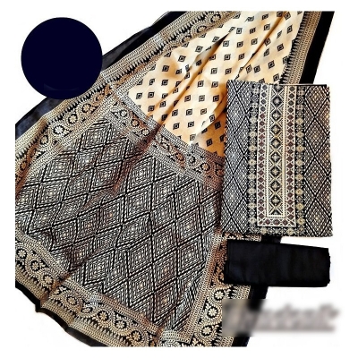 Picture of Exclusive Stone  Joypuri Cotton Unstitched Three Piece Multicolor,Un-stitched
