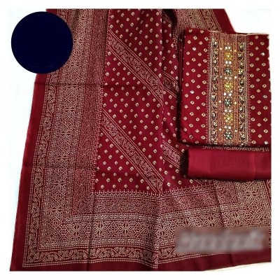 Picture of Exclusive Boutique Unstitch Three Piece With Extra Sleeves Multicolor,Un-stitched