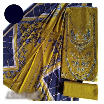 Picture of Exclusive Boutique Unstitch Three Piece With Extra Sleeves Multicolor,Un-stitched