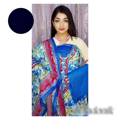 Picture of BD Lawn Ustitch Three Piece With Extra Sleeve Multicolor,Un-stitched