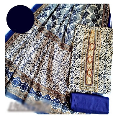Picture of Exclusive Stone  Joypuri Cotton Unstitched Three Piece Multicolor