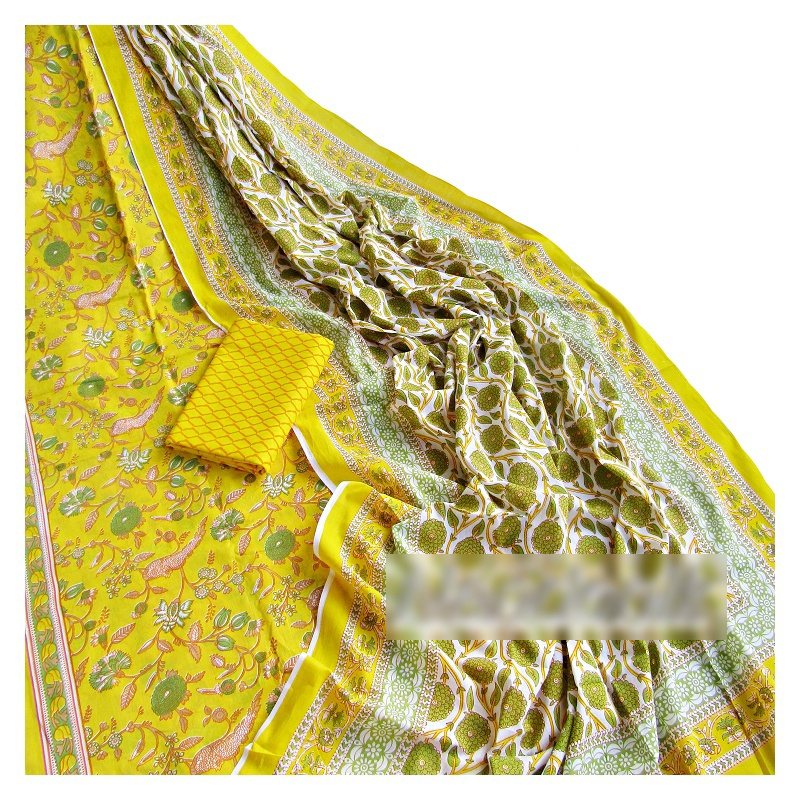 Picture of Exclusive Screenprinted Joypuri Patel Cotton Unstitched Three Piece Multicolor,Un-stitched