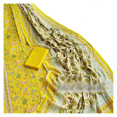 Picture of Exclusive Screenprinted Joypuri Patel Cotton Unstitched Three Piece Multicolor,Un-stitched