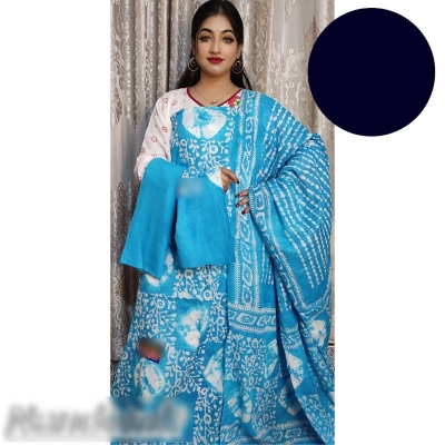 Picture of Exclusive Cotton Moom  Batik Unstitch Three Piece With Extra Sleevs Multicolor,Un-stitched