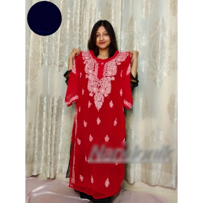 Picture of Eye catching Indian Lakhnow Stitched One Piece Multicolor